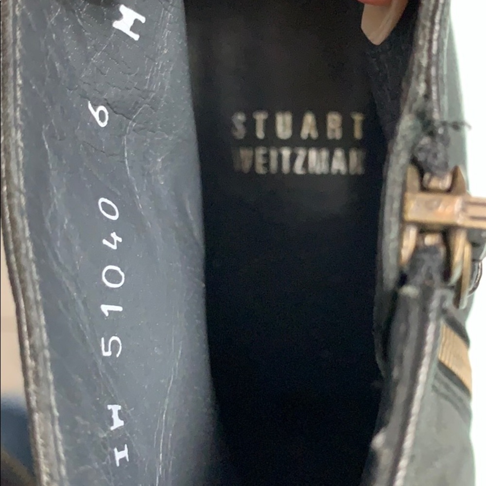 Stuart Weitzman Black Leather Ankle Booties - Picture 5 of 9